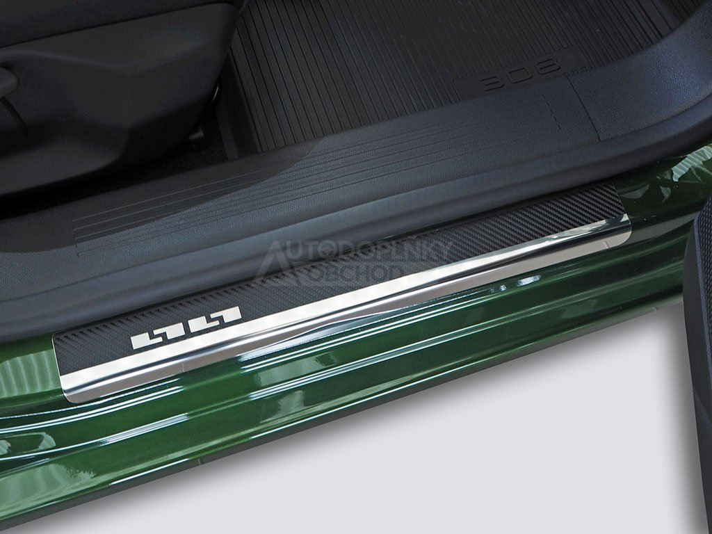 Prahové lišty Peugeot 308 III 2022-2025 Hatchback • nerez s karbonem