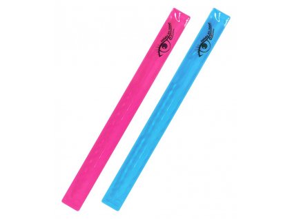 Pásek reflexní ROLLER růžový + modrý, v sadě 2 ks