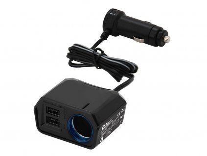 USB adaptér do auta • 2x USB • 12V zásuvka • kabel