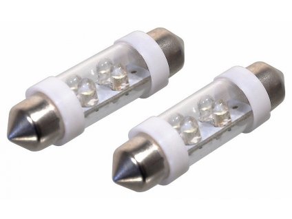 Žárovka 4LED 12V sufitka 11x39 SV8.5 bílá 2 ks