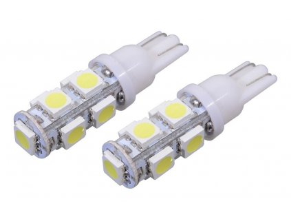 Žárovka 9 SUPER LED 12V T10 bílá 2 ks