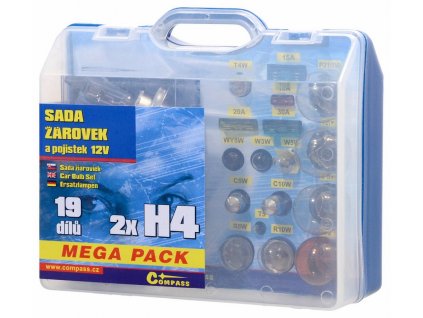 Žárovky 12V servisní box MEGA H4+H4+pojistky