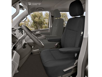 Autopotahy VW Transporter T5 2003-2015 • přední s dvěma opěrkami • řidič