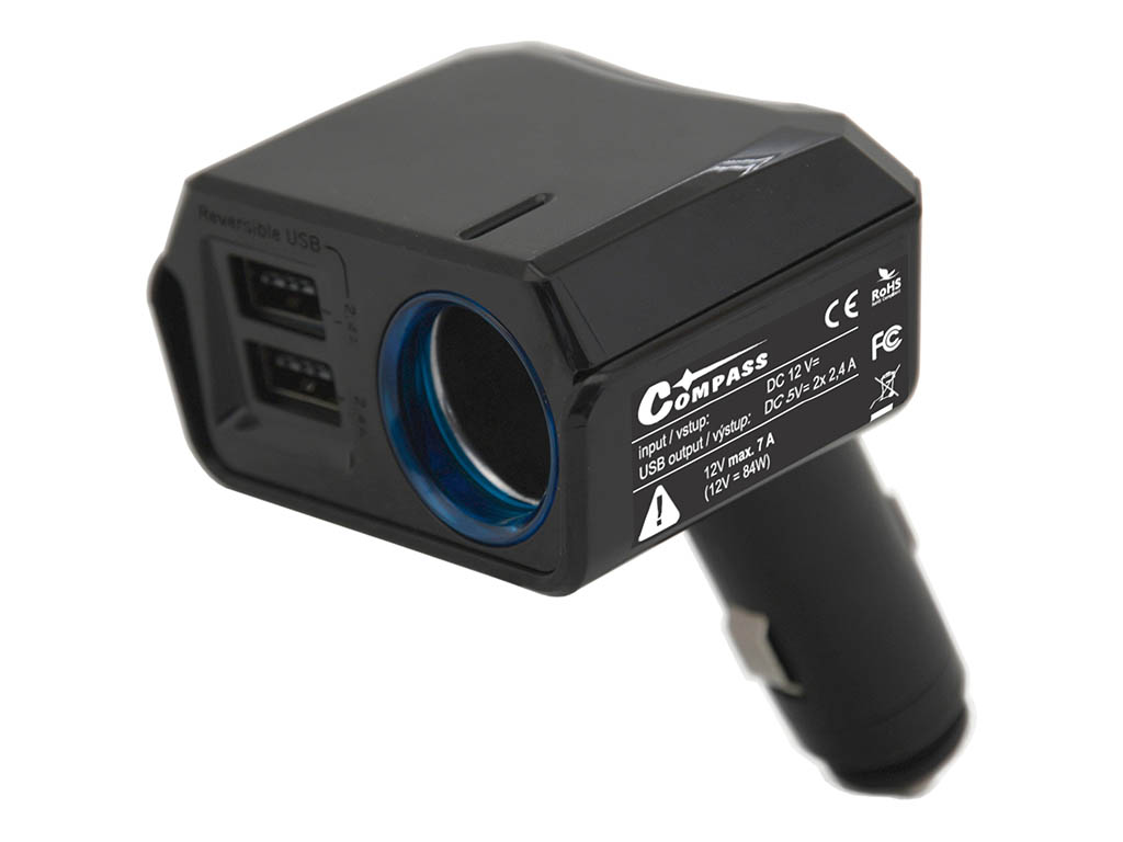 Compass USB adaptér do auta • 2x USB • 12V zásuvka