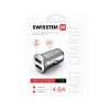 SWISSTEN Nabíječka do auta 2x USB • 4,8A • stříbrná