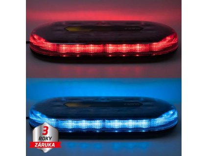 Mini LED rampa, modro-červená, 48xLED, 12-24V, ECE R65, magnet