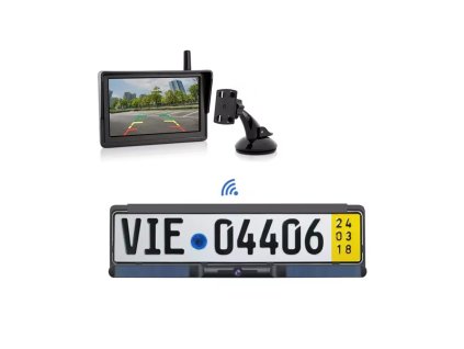 SET bezdrôtový digitálny kamerový systém s kamerou v ŠPZ so solárnym napájaním a monitorom 5"