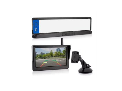 SET bezdrôtový digitálny kamerový systém + 2 senzory v ŠPZ so solárnym napájaním a monitorom 5"