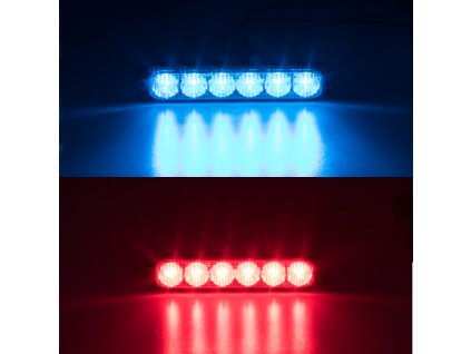 2x PROFI SLIM výstražné LED svetlo vonkajšie, červené + modré, 12-24V, ECE R65
