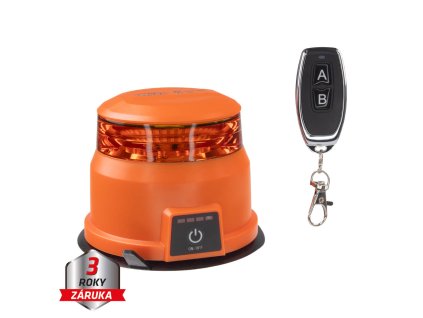AKU LED maják, oranžový, diaľkové ovládanie, magnet, ECE