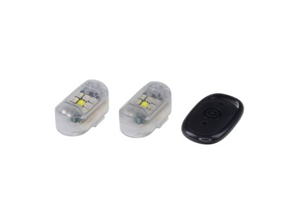 2x AKU LED výstražné svetlo na motocykel