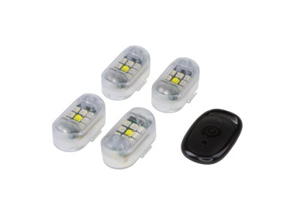 4x AKU LED výstražné svetlo na motocykel