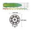 LED svetlo okrúhle, biele/oranžové, 9x3W/9x1W, ø114mm, ECE R10
