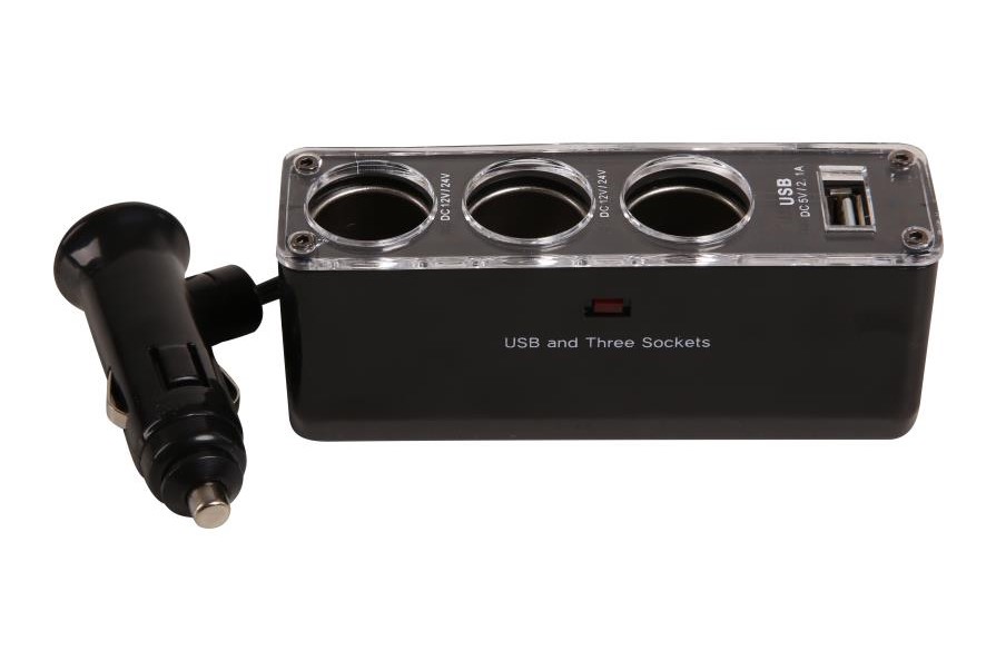 Fotografie Beng Nabíječka CL adaptér 12/24V, 3x CL, 1x USB 2.1A BE17954