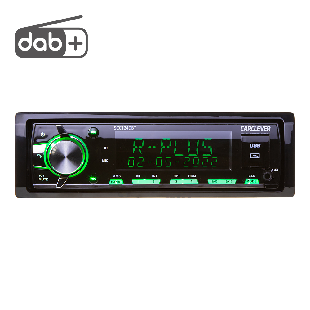 CARCLEVER Autorádio BLUETOOTH/USB/SD/AUX,1DIN 12/24V DAB+/FM