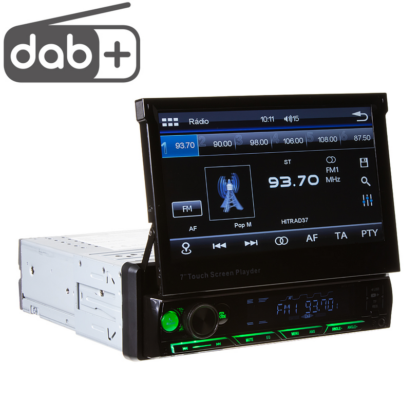 Stualarm 1DIN DAB / FM autorádio s výsuvným 7" LCD, Mirror link, Bluetooth, SD/DUAL-USB/RDS/ČESKÉ MENU