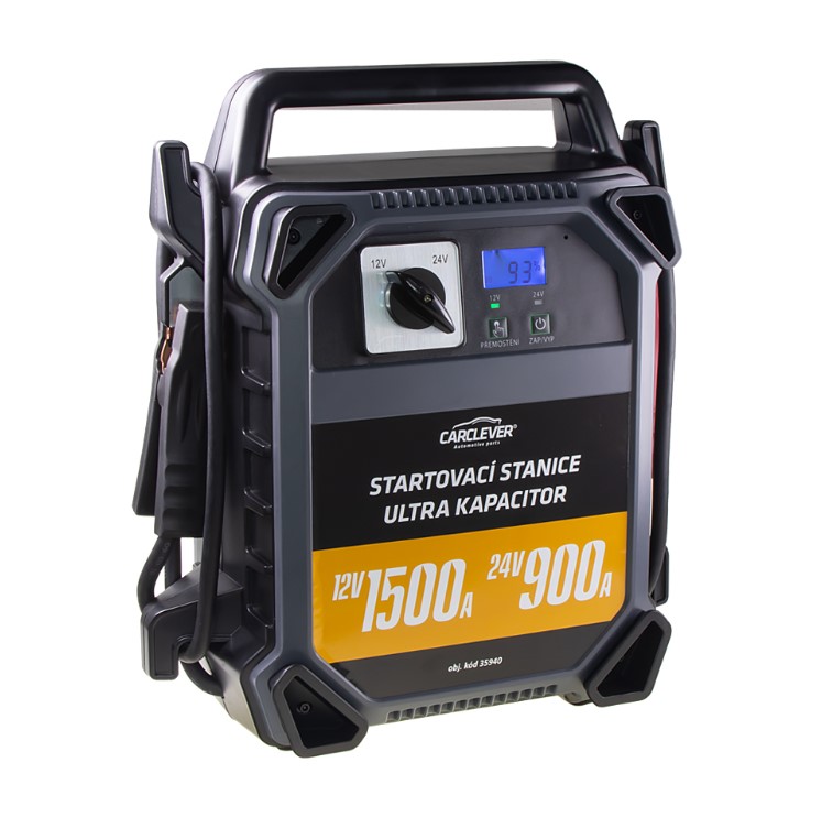 Fotografie Stualarm PROFI Startovací zdroj (JumpStarter / kapacitor) 12V/1500A, 24V/900A