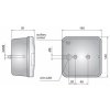 L/P zadní světlo hranaté 140 x 140 mm
