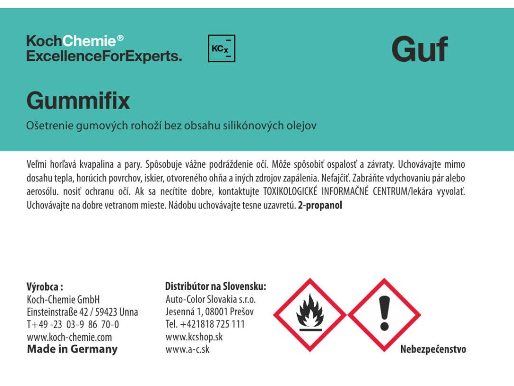 692 koch chemie produktova etiketa gummifix osetrenie gumovych rohozi