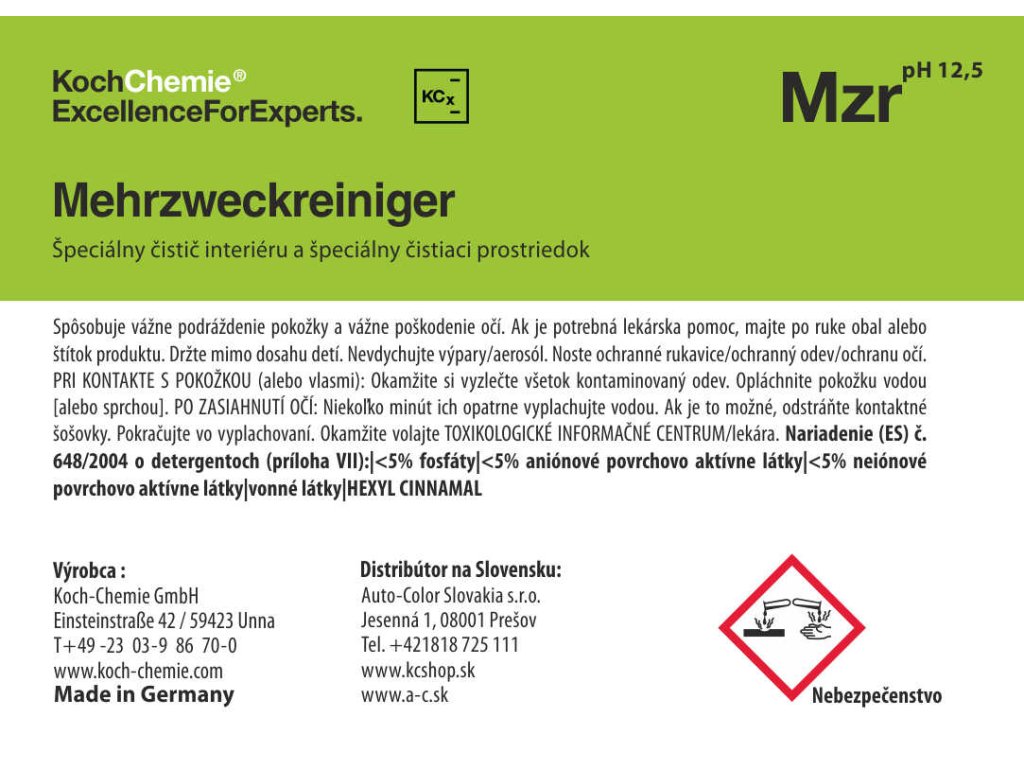 683 koch chemie produktova etiketa mehrzweckreiniger specialny cistic interieru