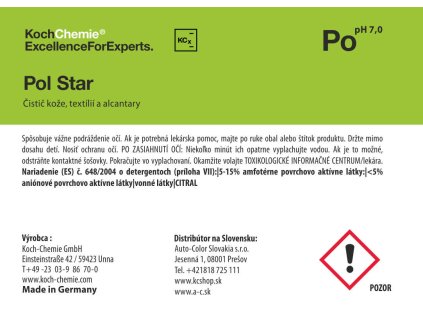 674 koch chemie produktova etiketa pol star cistic koze textilii a alcantary