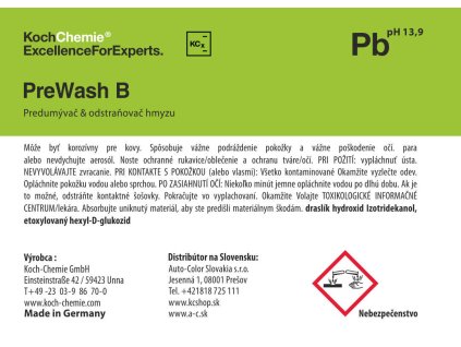 677 koch chemie produktova etiketa prewash b predumyvac odstranovac hmyzu