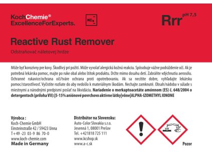 668 koch chemie produktova etiketa reactive rust remover odstranovac naletovej hrdze