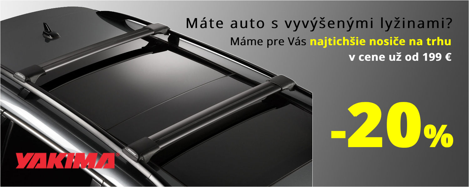 Strešne nosiče Yakima medzi lyžiny
