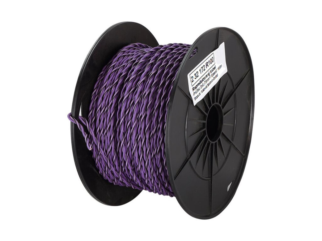 Reproduktorový kabel 2 x 0,75 mm² - kroucený / fialový