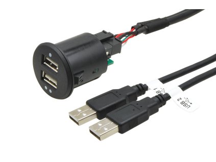 2x USB zásuvka s kabelem