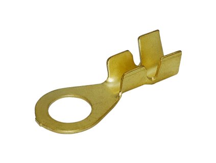 Kabelové oko Ø 8,2 / 14 mm z mosazi, vodič 3-6 mm