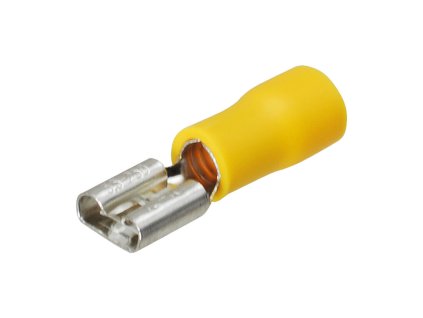 Faston konektor 6,3 mm poloizolovaný žlutý/ samice