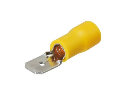 Faston konektor 6,3 mm poloizolovaný žlutý/ samec