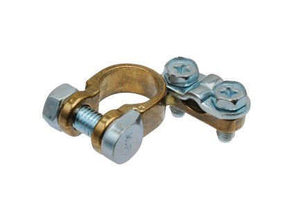 Bateriová svorka L (+) mosaz / ocel