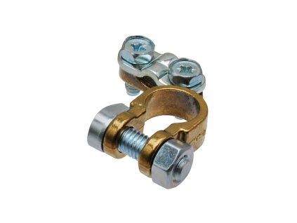 Bateriová svorka L (-) mosaz / ocel