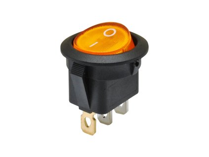 Kolébkový spínač - podsvícený - 0 / 1 = oranžově svítí