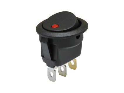 Kolébkový spínač 20 mm s LED indikací - červená