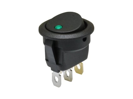 Kolébkový spínač 20 mm s LED indikací - zelená