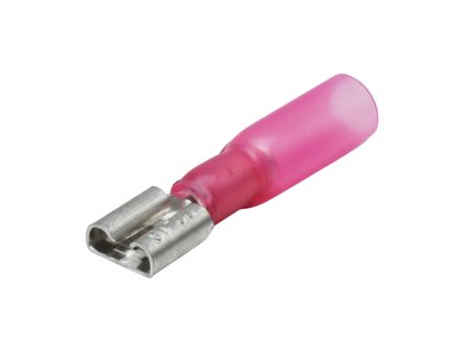Poloizolovaný konektor 6,3mm se smršť. trubicí