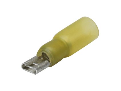 Faston konektor 4,8 mm - samice / kabel 4-6 mm - smršť. izolace / poloizolovaný