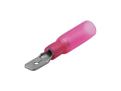 Faston konektor 4,8 mm - samec / kabel 0,5-1,5 mm - smršť. izolace / poloizolovaný