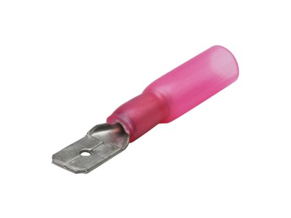 Faston konektor 6,3 mm - samec / kabel 0,5-1,5 mm - smršť. izolace / poloizolovaný