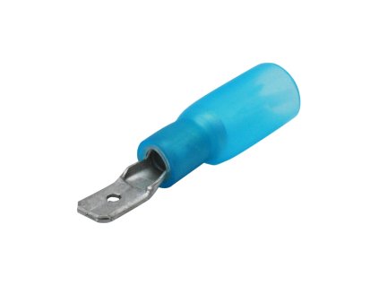 Faston konektor 4,8 mm - samec / kabel 1,5-2,5 mm - smršť. izolace / poloizolovaný