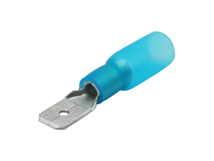 Faston konektor 6,3 mm - samec / kabel 1,5-2,5 mm - smršť. izolace / poloizolovaný