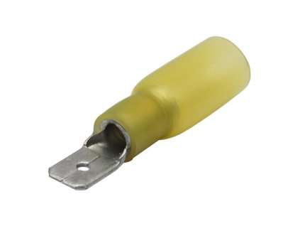 Faston konektor 6,3 mm - samec / kabel 4-6 mm - smršť. izolace / poloizolovaný