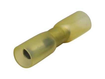 Faston kruhový ø4 - samice pro kabel 4-6 mm / smršť. izolace - červený