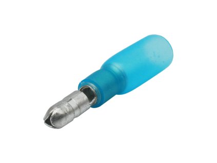 Faston kruhový - kolík 4 mm pro kabel 1,5-2,5 mm / smršť. izolace - modrý