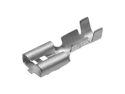 Konektor Faston 6,3 mm s jazýčkem / 0,8 mm mezera / 1 - 2,5 mm vodič - cínovaná mosaz