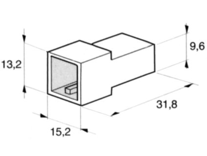Svorkovnice pro 2 ks konektoru Faston 6,3 mm - samec s jazýčkem