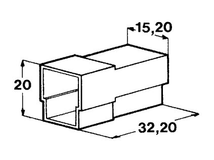 Svorkovnice pro 3 ks konektoru Faston 6,3 mm - samec s jazýčkem